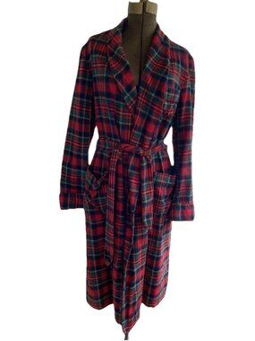 Vintage Pendleton Plaid Wool Belted Robe Medium Prince Charles Edward Stewart